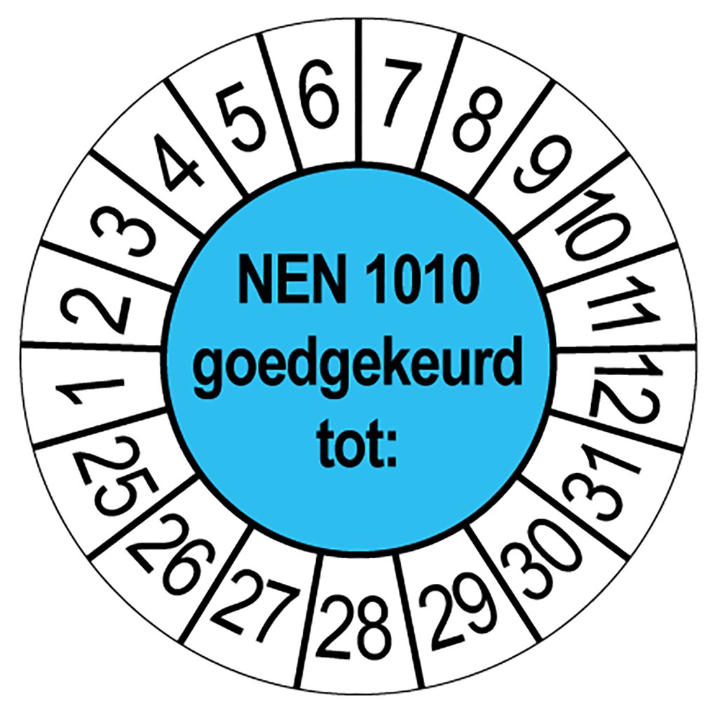 NEN 1010 Keuringsstickers | 50 stuks | Ø 35 mm | Voor Elektrische Installaties - Ricard Pictogram stickers - 8718133052699