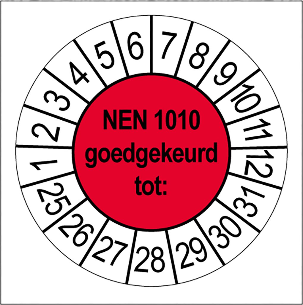 NEN 1010 Keuringsstickers | 50 stuks | Ø 35 mm | Voor Elektrische Installaties - Ricard Pictogram stickers - 8718133052705