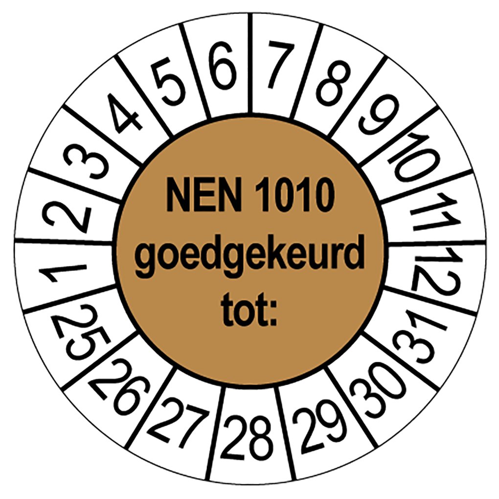 NEN 1010 Keuringsstickers | 50 stuks | Ø 35 mm | Voor Elektrische Installaties - Ricard Pictogram stickers - 8718133053054