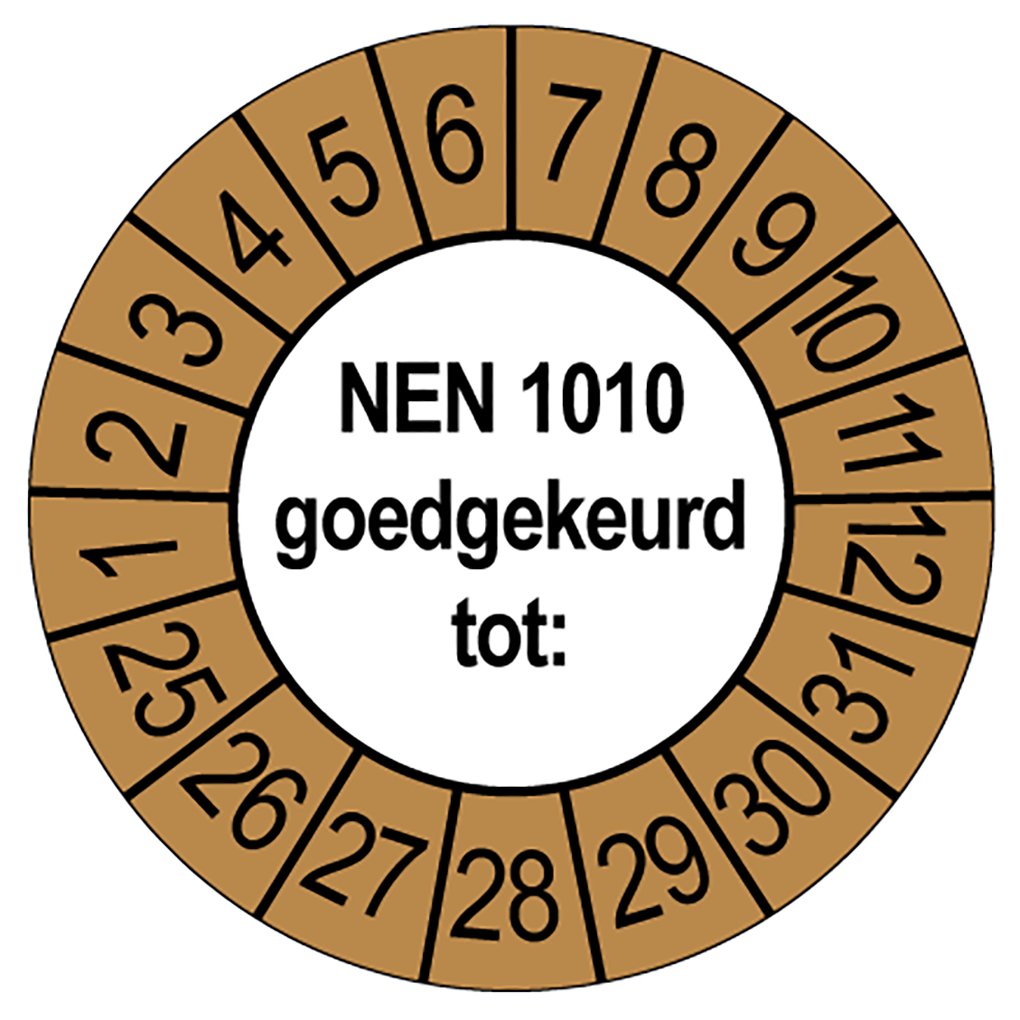 NEN 1010 Keuringsstickers | 50 stuks | Ø 35 mm | Voor Elektrische Installaties - Ricard Pictogram stickers - 8718133053085