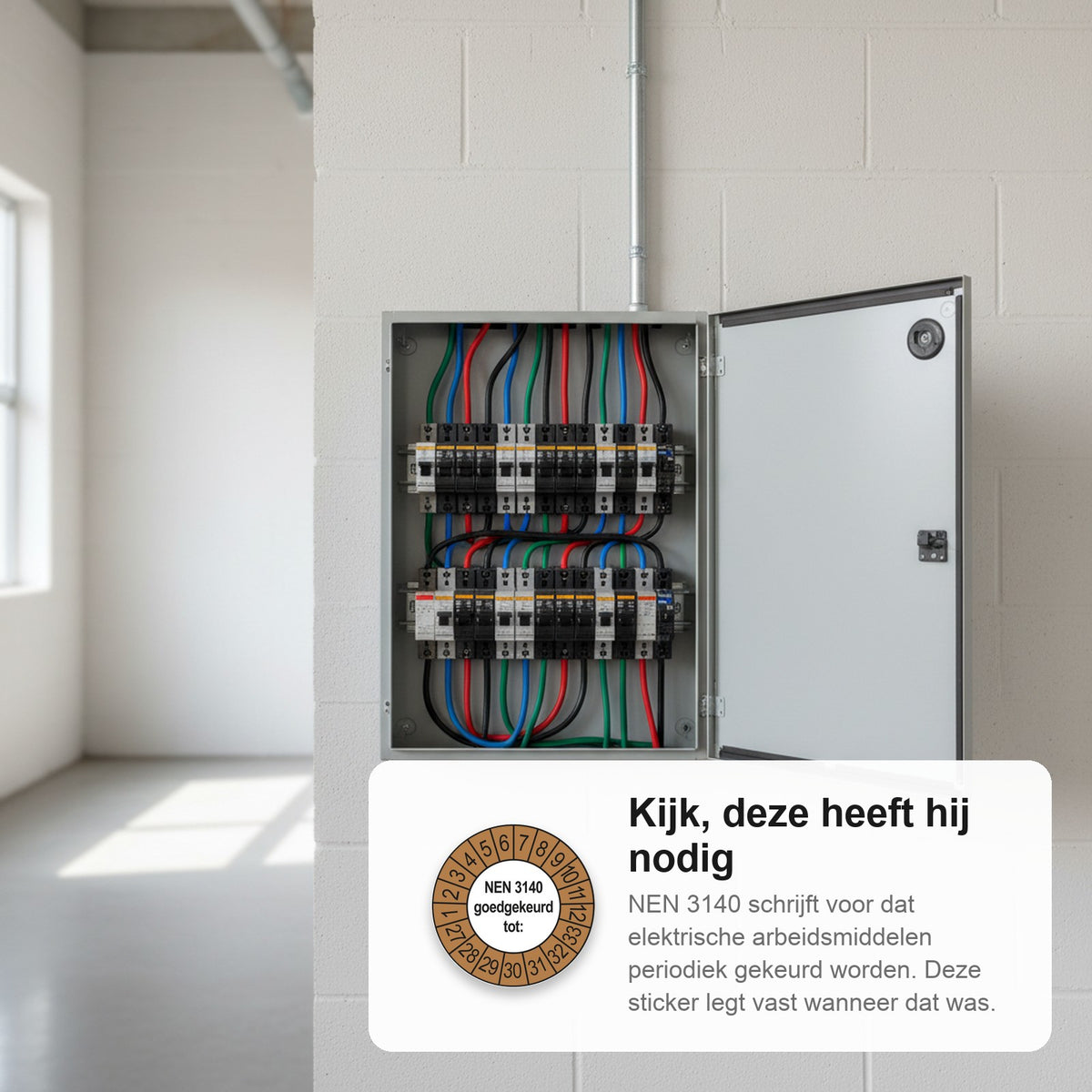 sfeerbeeld NEN 3140 Goedgekeurd tot Buiten Bruin