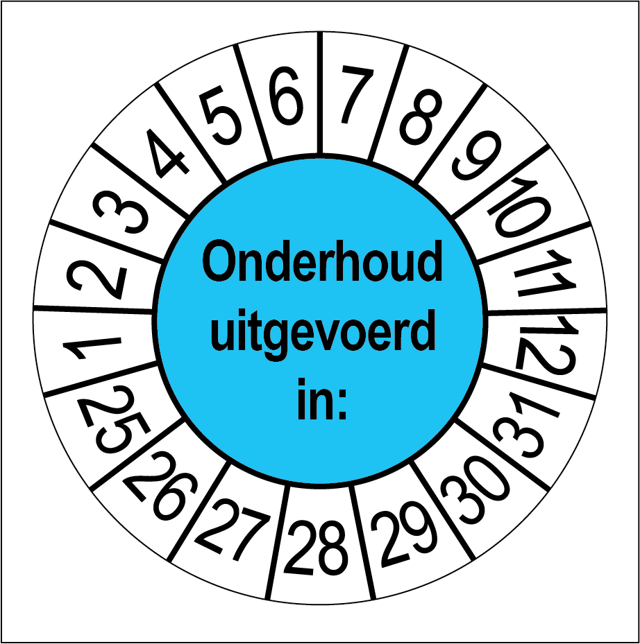 Keuringsstickers Onderhoud Uitgevoerd Blauw - Rond 35 mm - Ricard