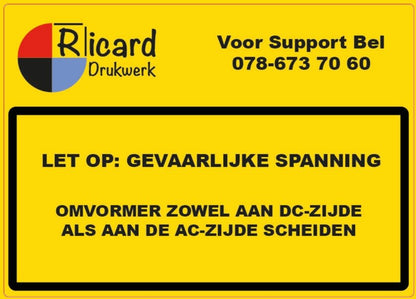 PV Sticker met eigen LOGO - Tekst is volledig zelf aan te passen versie2 - Ricard Pictogram stickers -