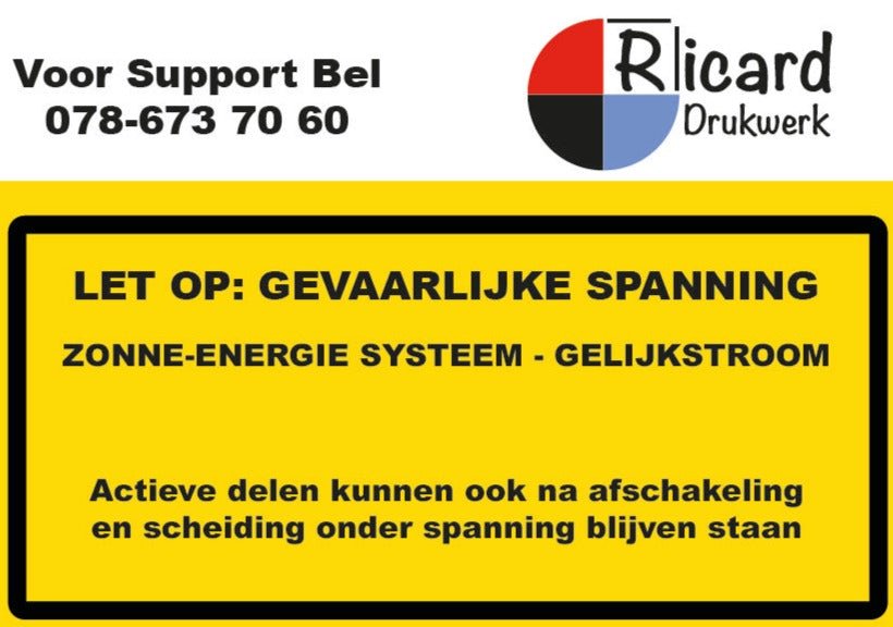 PV Sticker met eigen LOGO - Tekst is volledig zelf aan te passen versie4 - Ricard Pictogram stickers -