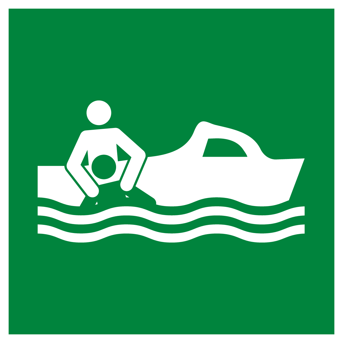 Reddingsboot sticker, ISO 7010, E037 - Ricard Pictogram stickers -