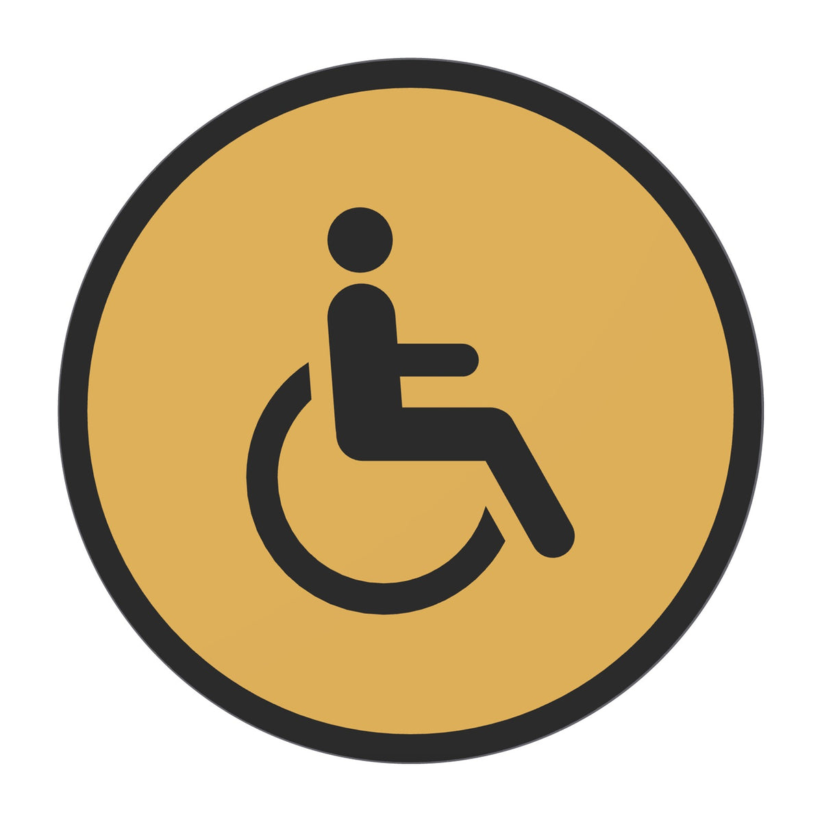 Toiletbordje Invalide, 12,5 cm rond, Goud-Zwart
