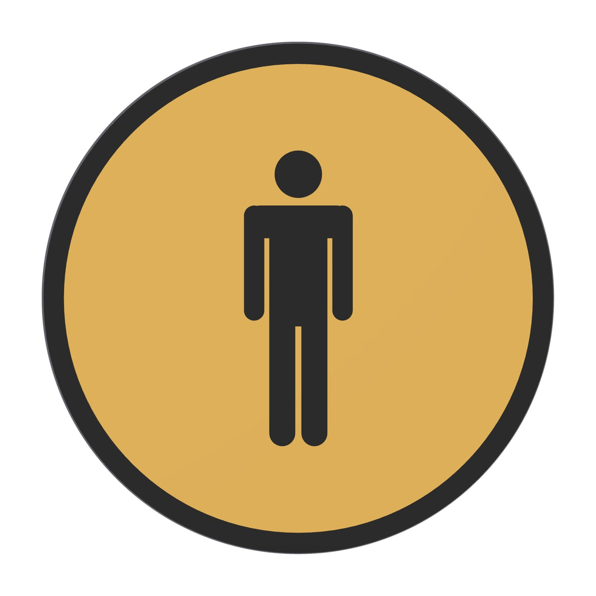 Toiletbordje Man, 12,5 cm rond, Goud-Zwart