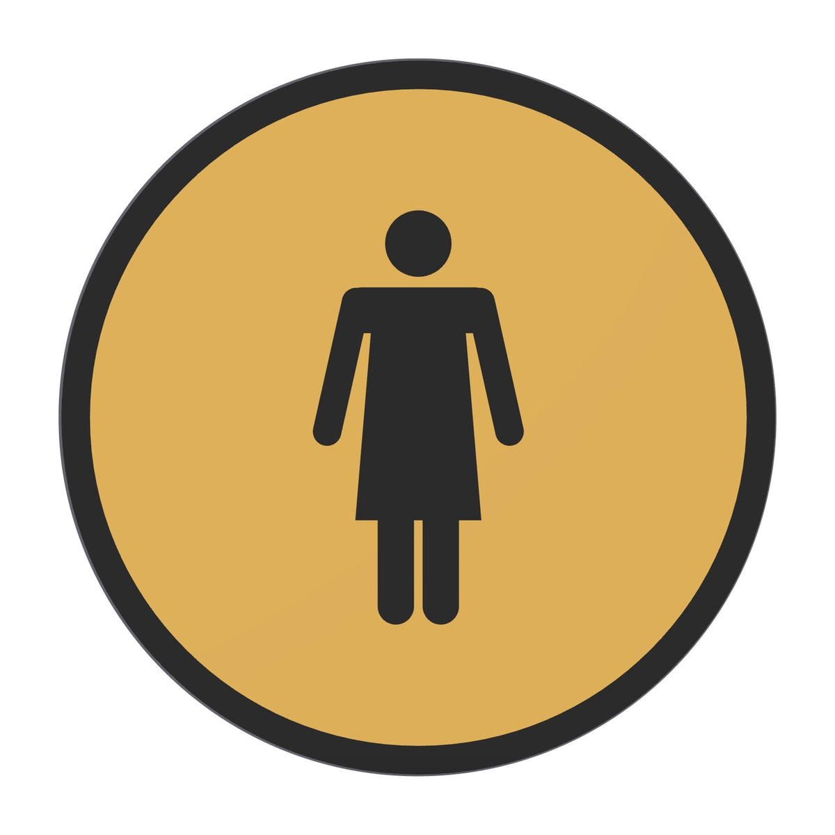 Toiletbordje Vrouw, 12,5 cm rond, Goud-Zwart