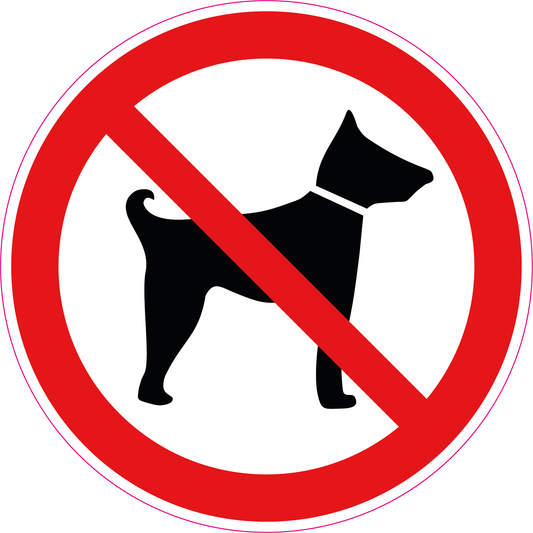 Verboden voor honden sticker 10 stuks van 10 cm - Ricard