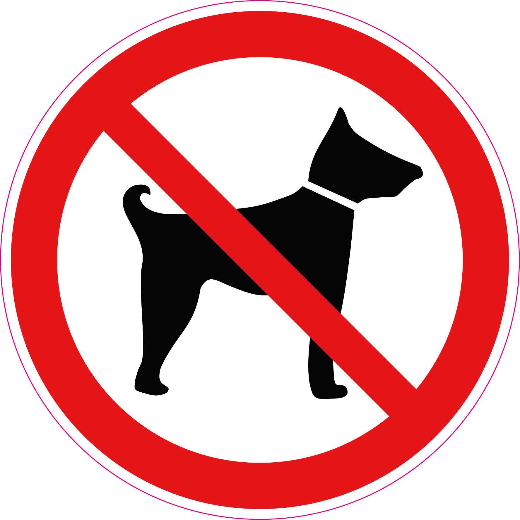 Verboden voor honden sticker 15 stuks van 5 cm - Ricard