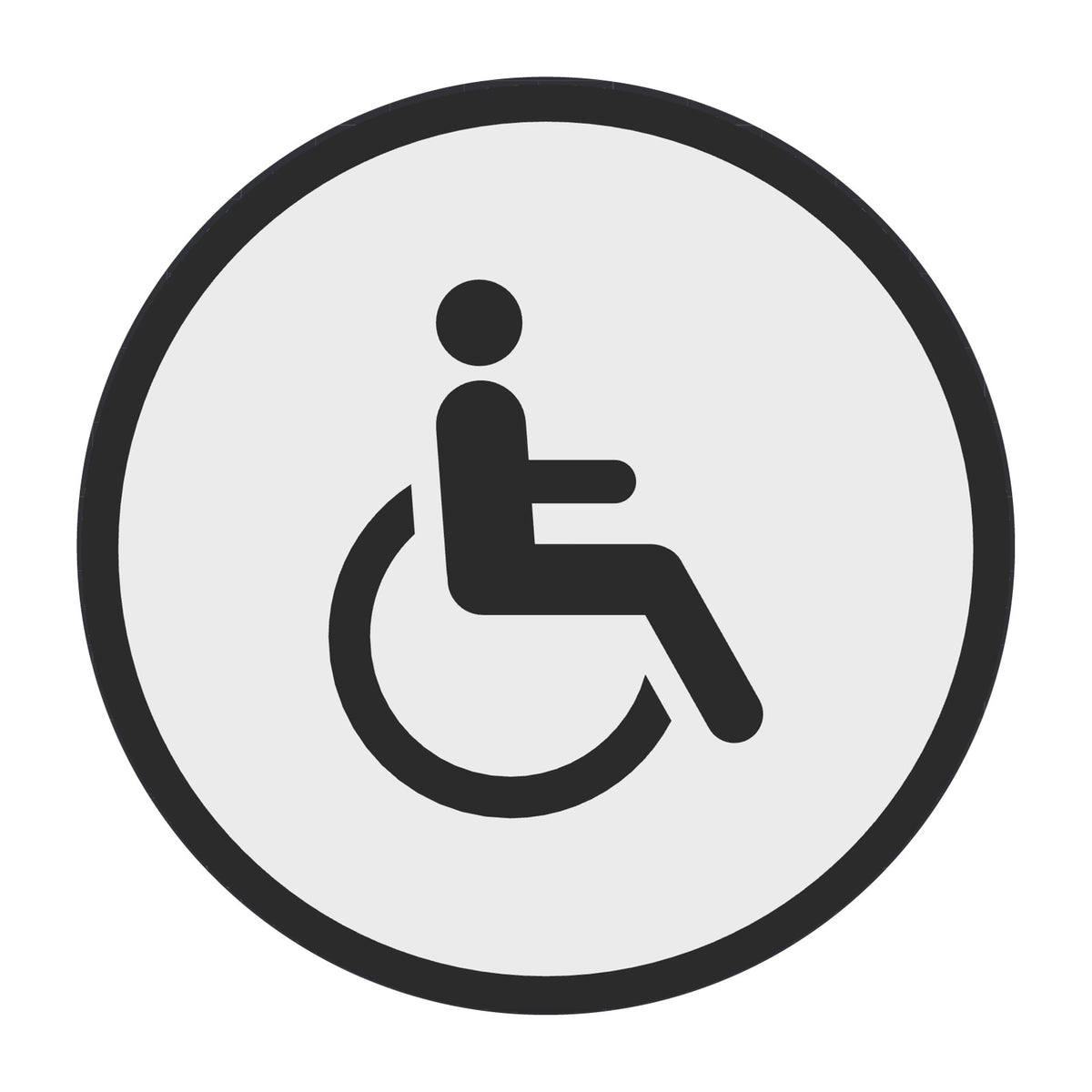 Toiletbordje Invalide, 12,5 cm rond, Wit-Zwart