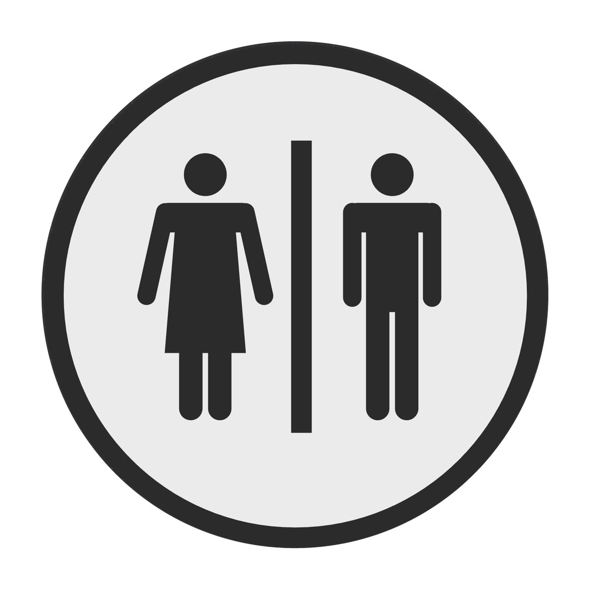 Toiletbordje Man en Vrouw, 12,5 cm rond, Wit-Zwart