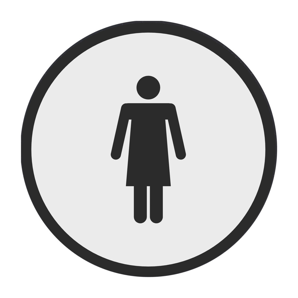 Toiletbordje Vrouw, 12,5 cm rond, Wit-Zwart