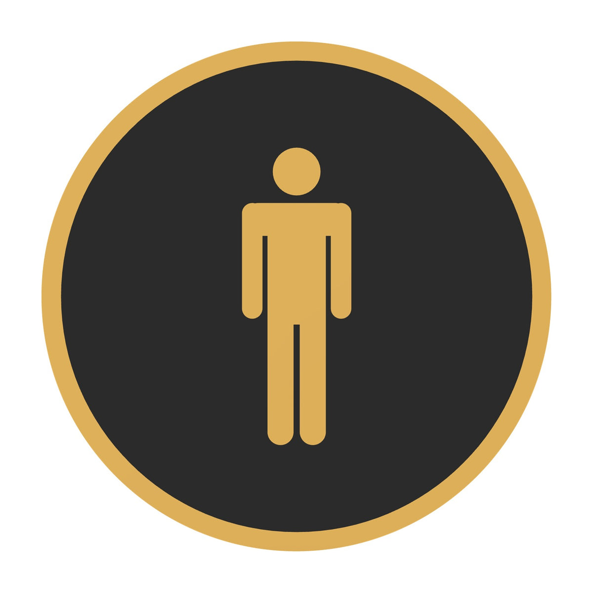 Toiletbordje Man, 12,5 cm rond, Zwart-Goud