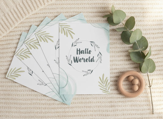 Milestone kaarten eucalyptus sfeerfoto met eucalyptustak