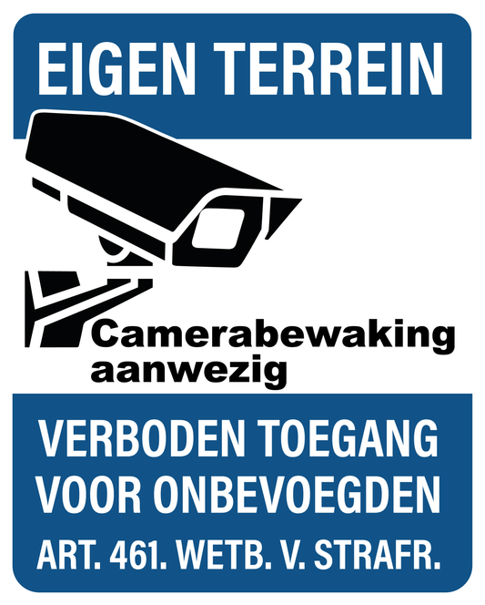 Terrein Verboden Toegang Bord | 3 mm dik | Camerabewaking Aanwezig | Forex - Ricard Pictogram stickers - 8718133056468