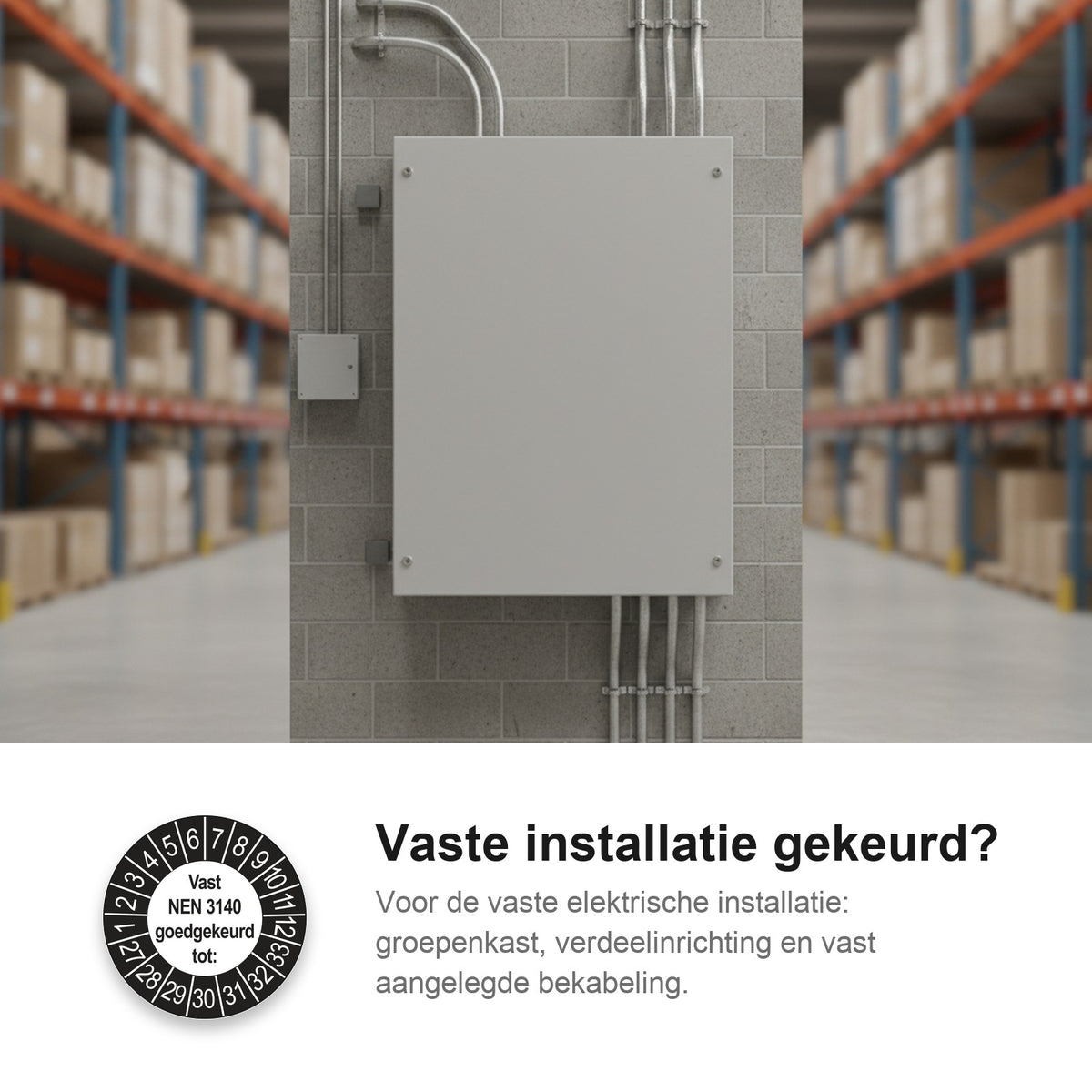sfeerbeeld Vast NEN 3140 Goedgekeurd tot Buiten Zwart