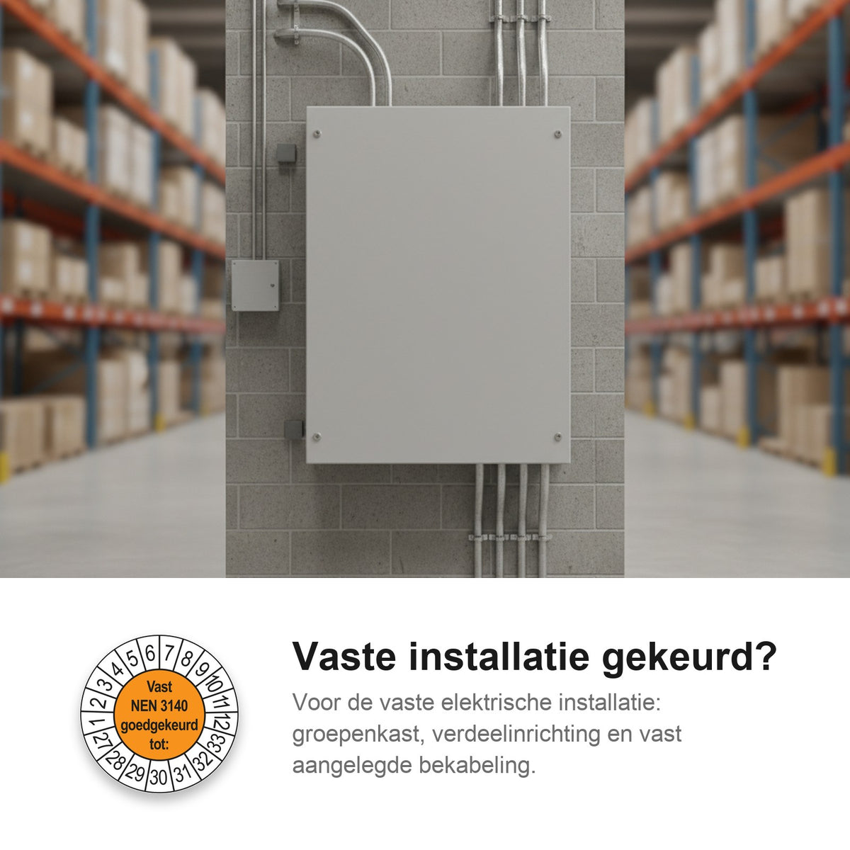 sfeerbeeld Vast NEN 3140 Goedgekeurd tot Oranje