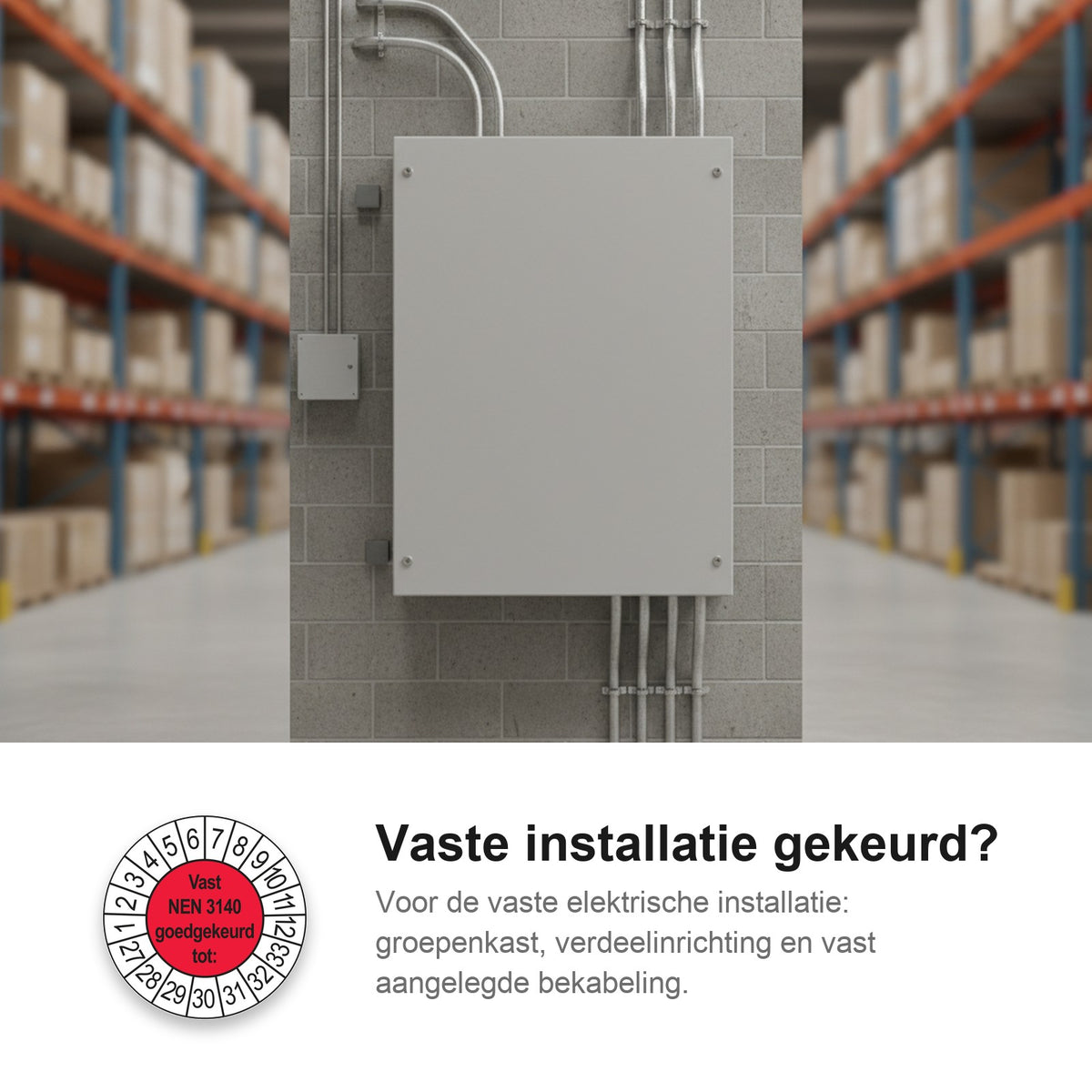 sfeerbeeld Vast NEN 3140 Goedgekeurd tot Rood