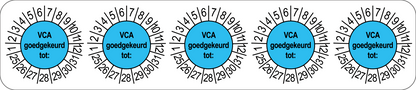 VCA Keuringsstickers | 50 stuks (10 strips) | 35mm Rond | Vinyl | Goedgekeurd - Ricard Pictogram stickers - 8718133053177