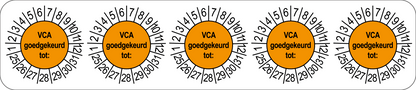 VCA Keuringsstickers | 50 stuks (10 strips) | 35mm Rond | Vinyl | Goedgekeurd - Ricard Pictogram stickers - 8718133053191