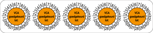 VCA Keuringsstickers | 50 stuks (10 strips) | 35mm Rond | Vinyl | Goedgekeurd - Ricard Pictogram stickers - 8718133053191