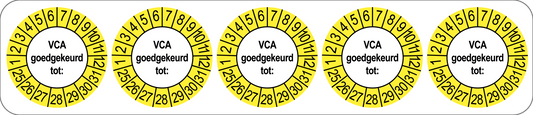 VCA Keuringsstickers | 50 stuks (10 strips) | 35mm Rond | Vinyl | Goedgekeurd - Ricard Pictogram stickers - 8718133053245