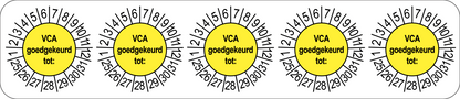 VCA Keuringsstickers | 50 stuks (10 strips) | 35mm Rond | Vinyl | Goedgekeurd - Ricard Pictogram stickers - 8718133053245