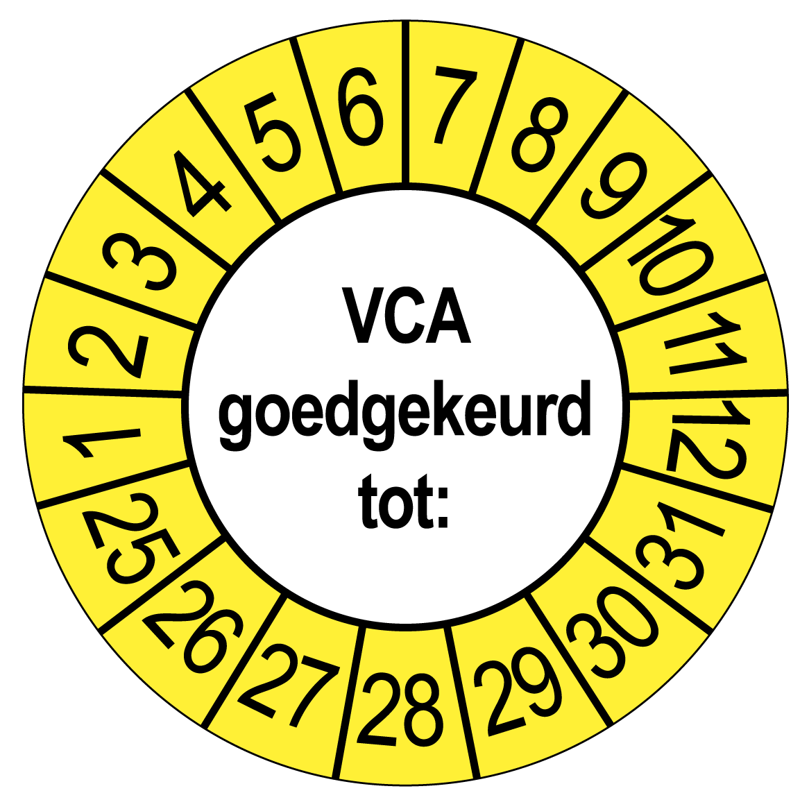 VCA Keuringsstickers | 50 stuks (10 strips) | 35mm Rond | Vinyl | Goedgekeurd - Ricard Pictogram stickers - 8718133053245