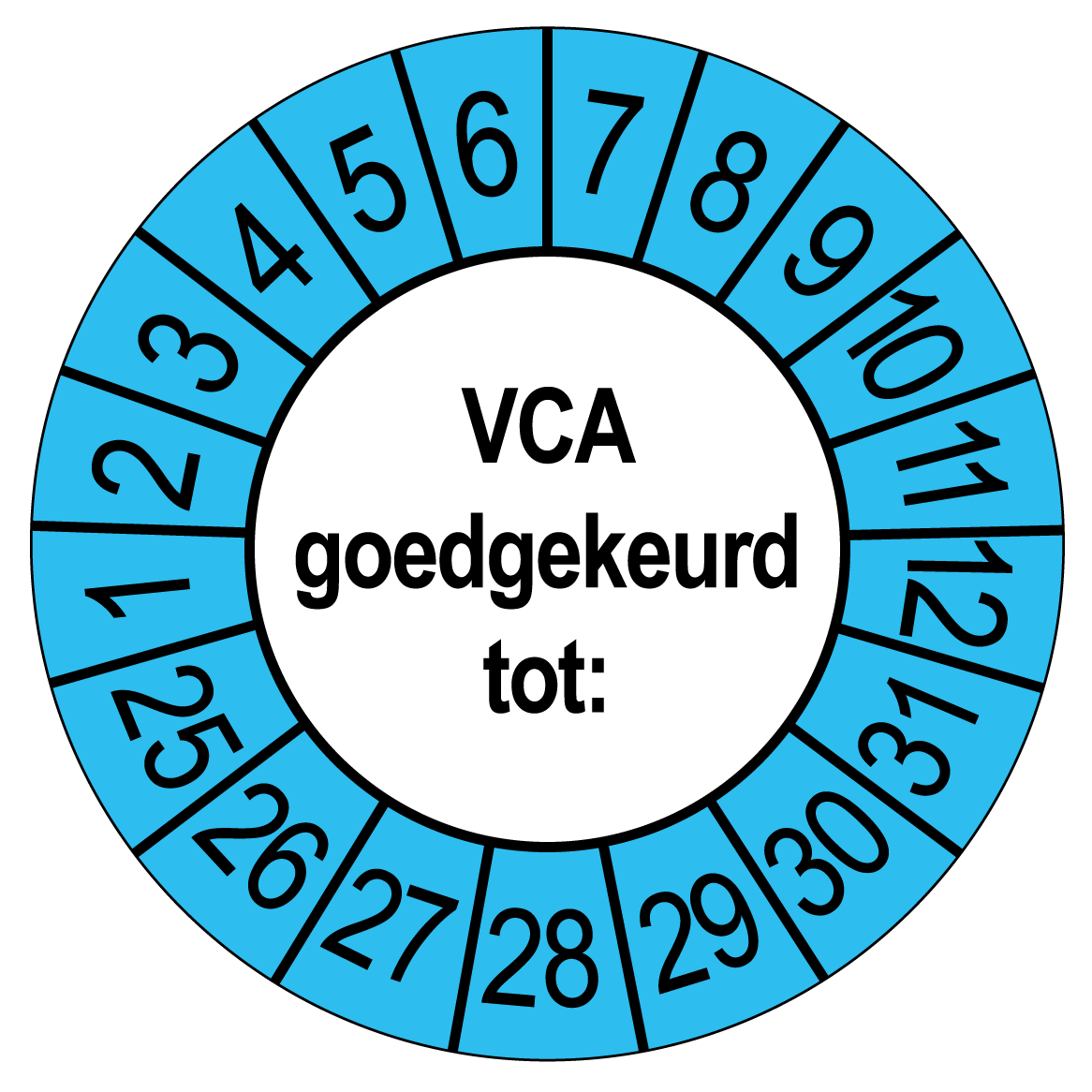 VCA Keuringsstickers | 50 stuks (10 strips) | 35mm Rond | Vinyl | Goedgekeurd - Ricard Pictogram stickers - 8718133053290