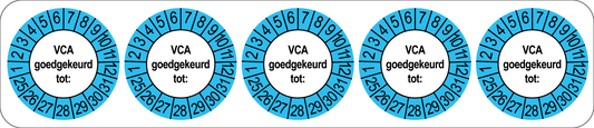VCA Keuringsstickers | 50 stuks (10 strips) | 35mm Rond | Vinyl | Goedgekeurd - Ricard Pictogram stickers - 8718133053290