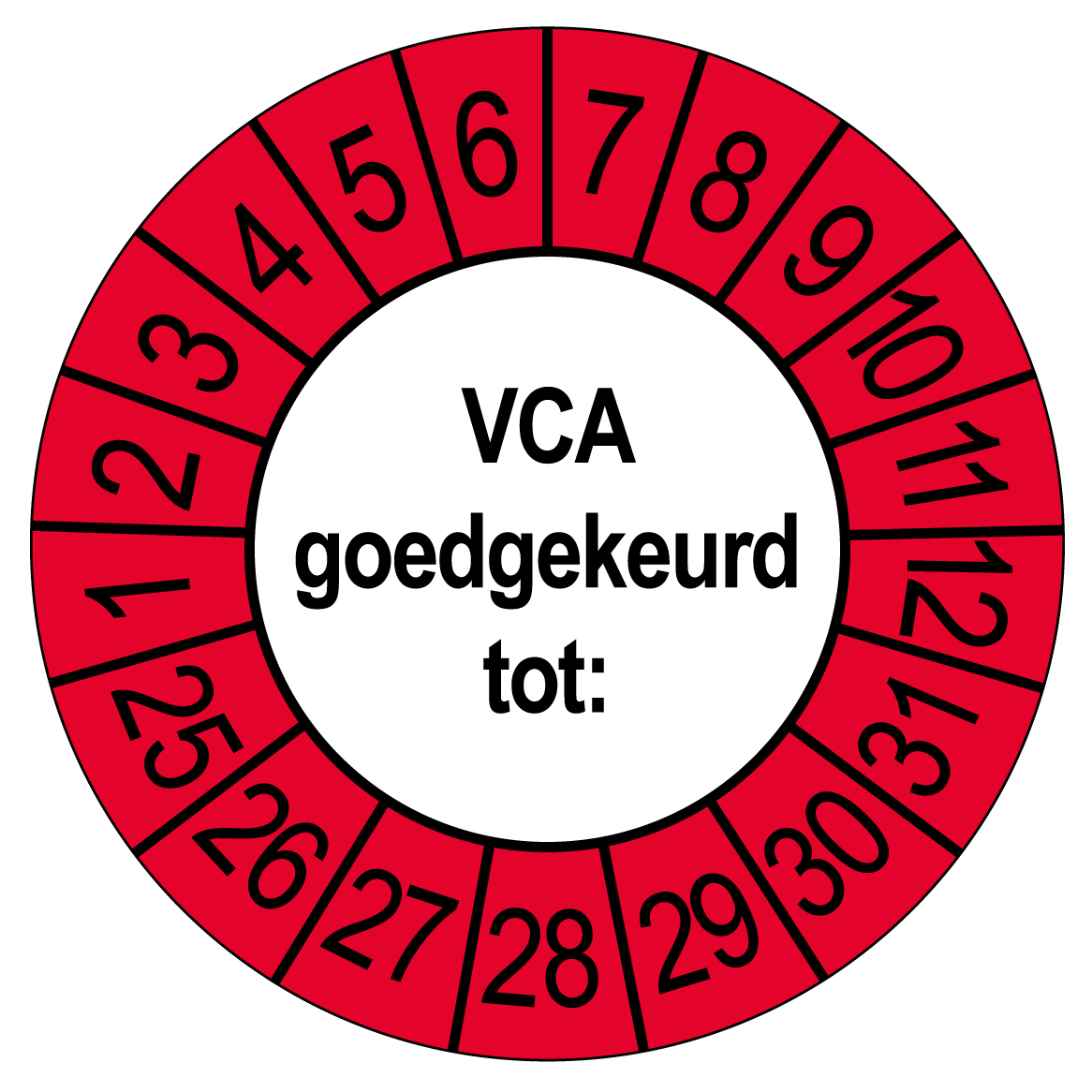 VCA Keuringsstickers | 50 stuks (10 strips) | 35mm Rond | Vinyl | Goedgekeurd - Ricard Pictogram stickers - 8718133053337