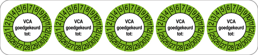 VCA Keuringsstickers | 50 stuks (10 strips) | 35mm Rond | Vinyl | Goedgekeurd - Ricard Pictogram stickers - 8718133053344