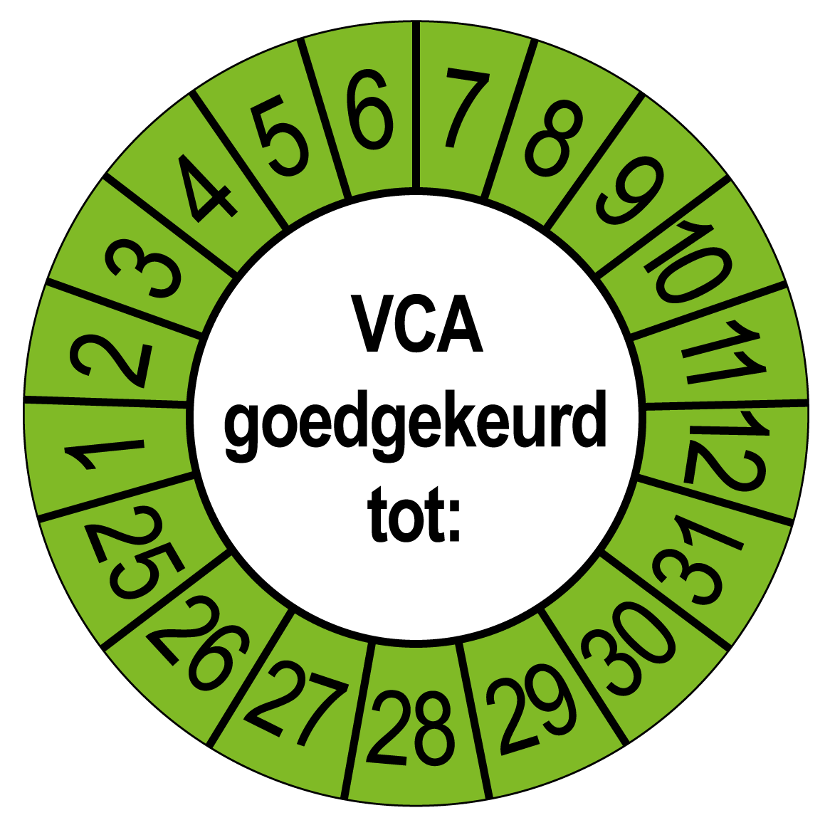 VCA Keuringsstickers | 50 stuks (10 strips) | 35mm Rond | Vinyl | Goedgekeurd - Ricard Pictogram stickers - 8718133053344