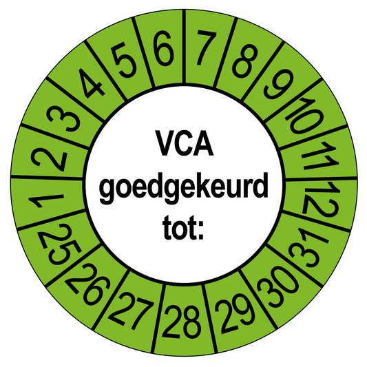 VCA Keuringsstickers | 50 stuks (10 strips) | 35mm Rond | Vinyl | Goedgekeurd - Ricard Pictogram stickers - 8718133053344