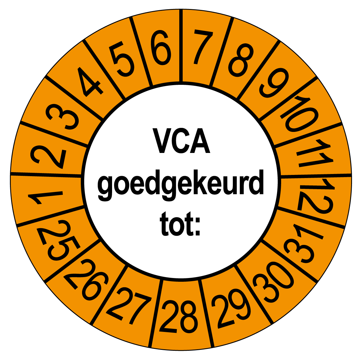 VCA Keuringsstickers | 50 stuks (10 strips) | 35mm Rond | Vinyl | Goedgekeurd - Ricard Pictogram stickers - 8718133053375