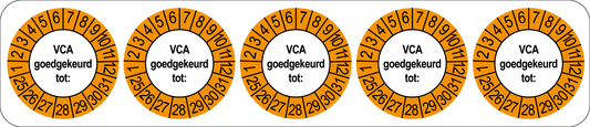 VCA Keuringsstickers | 50 stuks (10 strips) | 35mm Rond | Vinyl | Goedgekeurd - Ricard Pictogram stickers - 8718133053375
