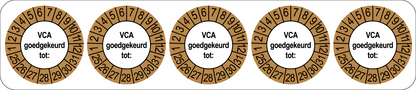 VCA Keuringsstickers | 50 stuks (10 strips) | 35mm Rond | Vinyl | Goedgekeurd - Ricard Pictogram stickers - 8718133053399