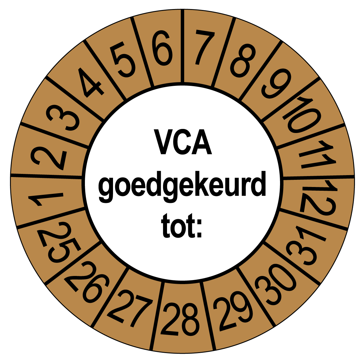 VCA Keuringsstickers | 50 stuks (10 strips) | 35mm Rond | Vinyl | Goedgekeurd - Ricard Pictogram stickers - 8718133053399