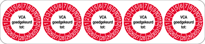 VCA Keuringsstickers | 50 stuks (10 strips) | 35mm Rond | Vinyl | Goedgekeurd - Ricard Pictogram stickers - 8718133053429