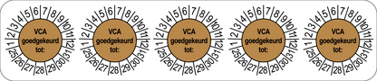 VCA Keuringsstickers | 50 stuks (10 strips) | 35mm Rond | Vinyl | Goedgekeurd - Ricard Pictogram stickers - 8718133053436