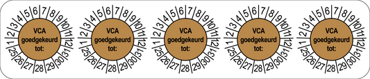 VCA Keuringsstickers | 50 stuks (10 strips) | 35mm Rond | Vinyl | Goedgekeurd - Ricard Pictogram stickers - 8718133053436
