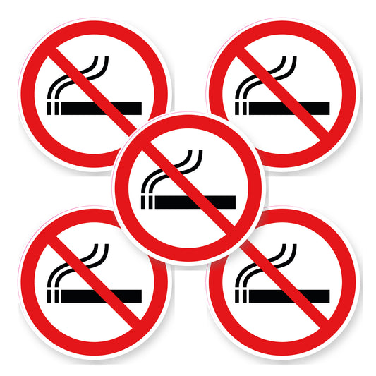 5x Verboden te Roken Stickers | Ø 20 cm | ISO 7010 P002 - set van 5 stickers