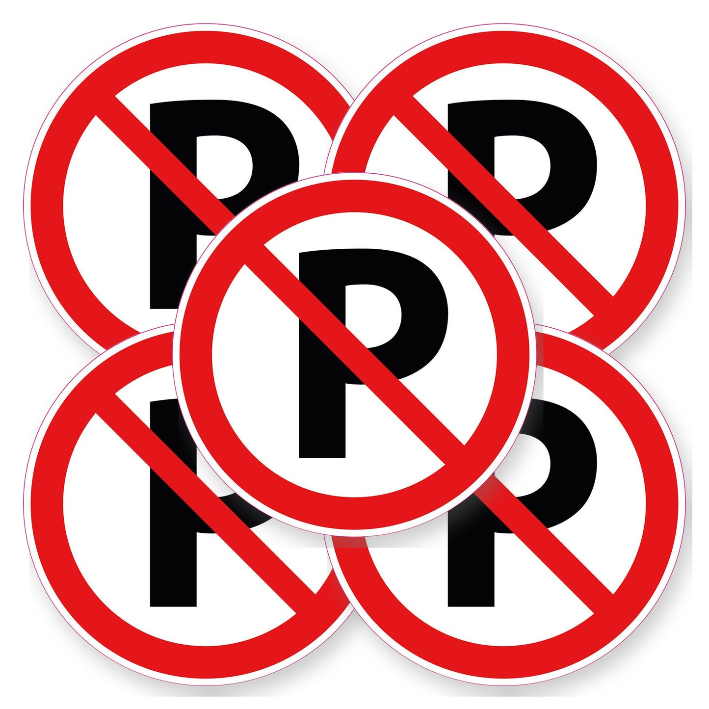 Niet Parkeren Sticker | 5 stuks Ø 20 cm | Verboden te parkeren vinyl - set van 5 stickers