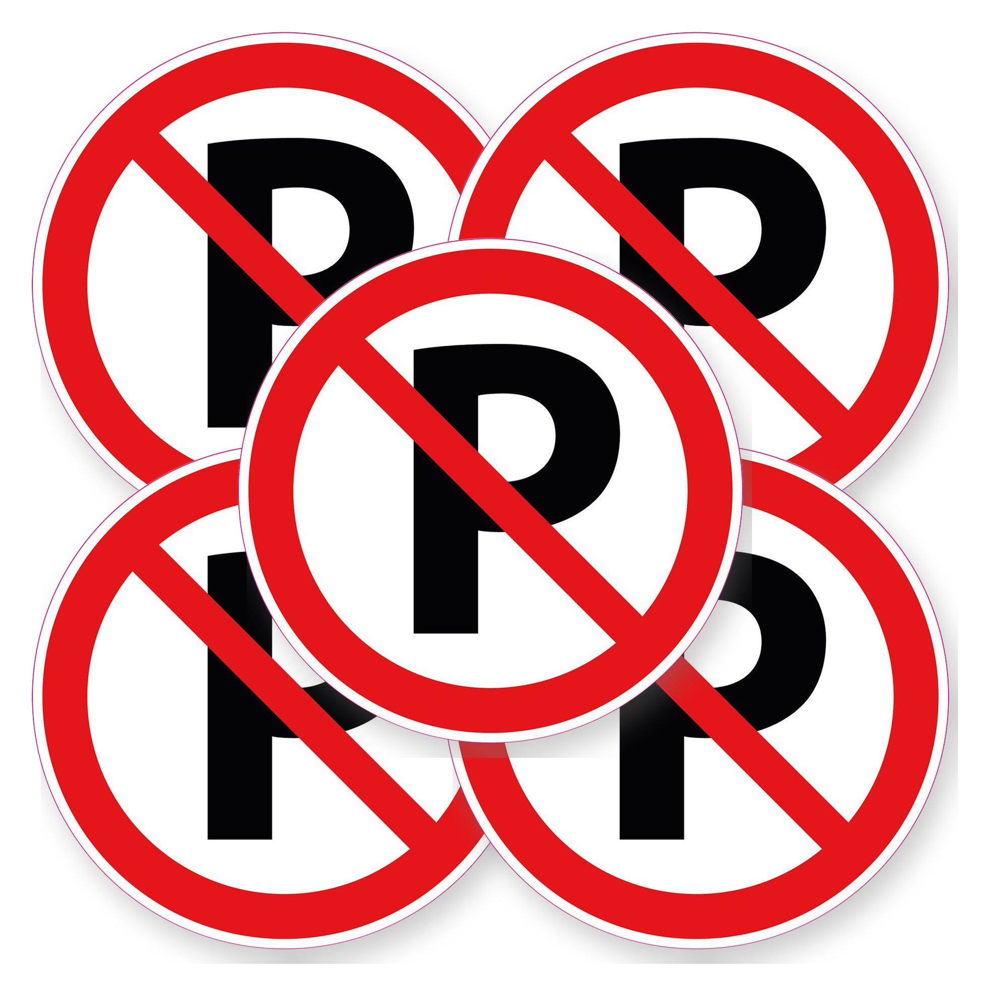Niet Parkeren Sticker | 5 stuks Ø 20 cm | Verboden te parkeren vinyl - set van 5 stickers