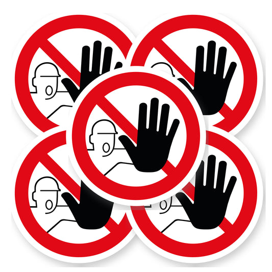 Verboden Toegang Sticker | 5 stuks Ø 20 cm | Vinyl pictogramsticker - set van 5 stickers