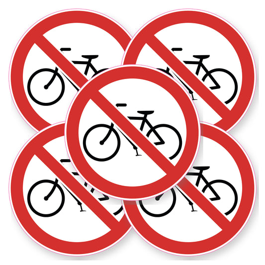 Geen fietsen plaatsen sticker | 5 stuks van 20 cm | Verbodssticker - set van 5 stickers