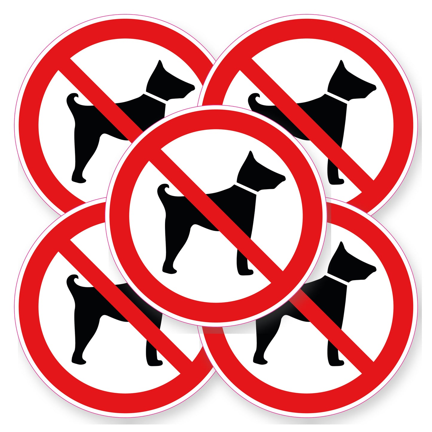 Verboden voor honden sticker 20 cm | 5 stuks | Pictogram vinyl - set van 5 stickers