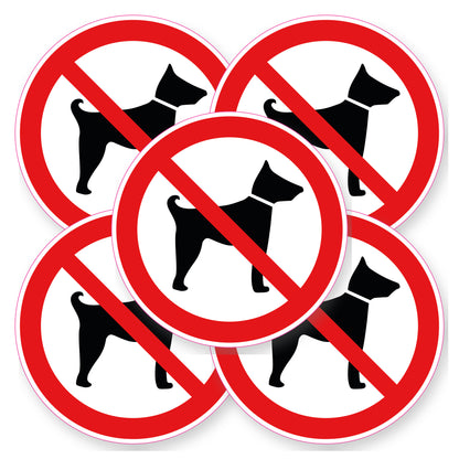 Verboden voor honden sticker 20 cm | 5 stuks | Pictogram vinyl - set van 5 stickers