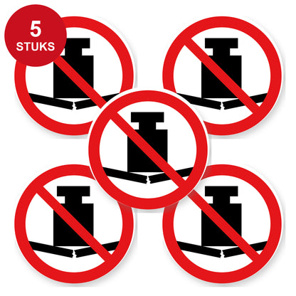 Verboden zwaar te beladen sticker | 5 stuks van 20 cm - 5 stuks